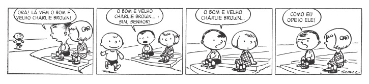 Imagem da primeira tira de Peanuts